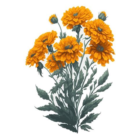 Vector Aquarela Inca Cal Ndula Clipart Buqu Floral Vetor Premium