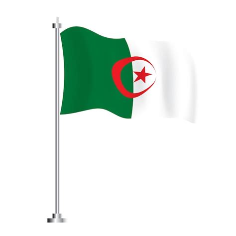 Premium Vector Algerian Flag Isolated Wave Flag Of Algeria Country