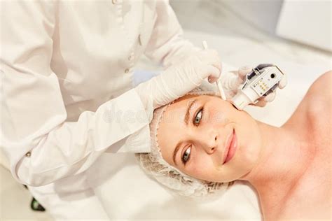 Skin Tightening By Ultrasound On The Face Stock Photo Image Of