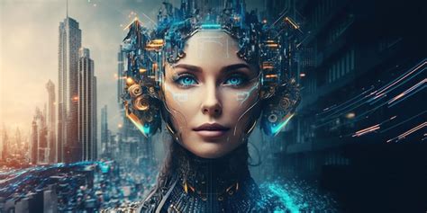 Ai Gener Una Ilustraci N De Una Mujer Cyborg De Inteligencia