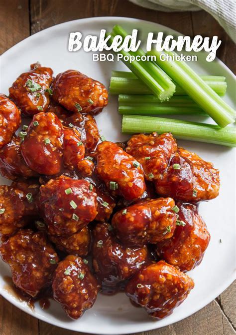 Baked Honey Bbq Popcorn Chicken Recipe Spesial Food