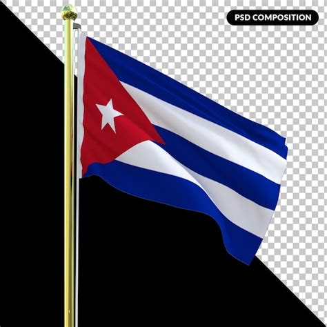 Bandeira Nacional De Cuba Isolada 3d Premium Psd Psd Premium