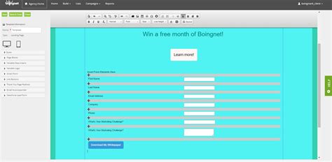 Create a Blank Landing Page Template - Boingnet