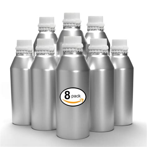 16 Oz Aluminum Bottles W Caps And Plugs 8 Pack Lightweight Resealable Perfect For Essential