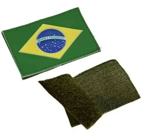 Bandeira Do Brasil Emborrachada 3d Patch Velcro Frete grátis