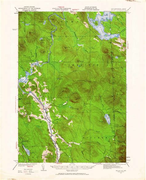 Milan New Hampshire 1930 1960 Usgs Old Topo Map Reprint 15x15 Me