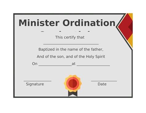 Free Printable Ordination Certificate Templates [minister And Deacon] Word Pdf