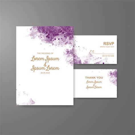 Wedding Invitation With Abstract Watercolor Background 6096290 Vector