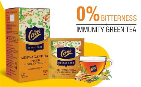 Care Ashwagandha Immunity Booster Spiced Herbal Green Tea Daily Use