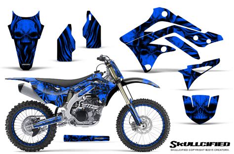 Kawasaki Kx450f 2012 2015 Creatorx Graphics Kit Skullcified Blue Np