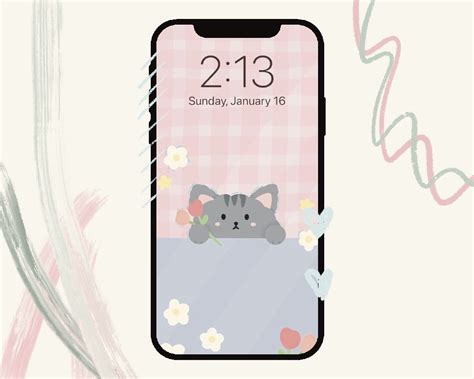 Pink Cat Wallpaper Cute Cat Aesthetic Simple iPhone XR Wallpapers ...