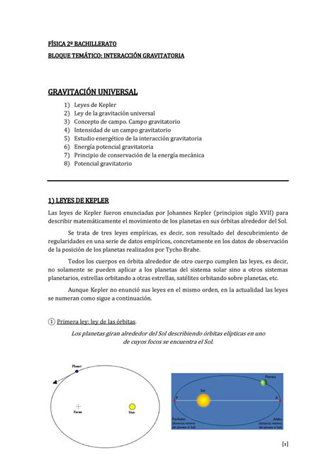 Campogravitatorio Doy Tthk F Sica Bachillerato Bloque Temtico