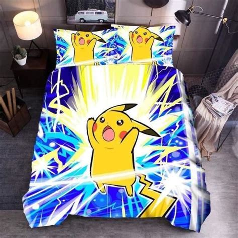 Eg Parure De Lit Pokemon Pikachu Housse De Couette Pour Enfant