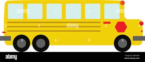 School bus, illustration, vector on white background Stock Vector Image ...