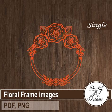 Roses Frame Round Frame Svg Floral Paper Cut Art Svg For Etsy