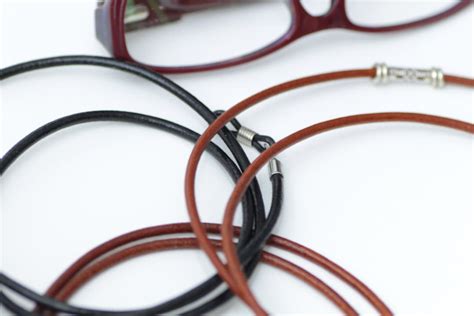 Leather Eyeglass Cord Black Or Natural Brown Leather Eyeglass Chain