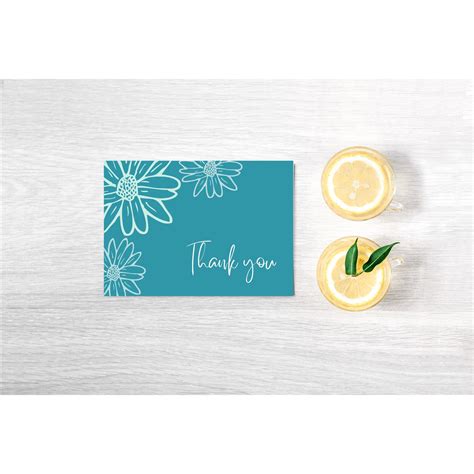 Printable Thank You Card Digital Thank You Card Turquoise Thank You