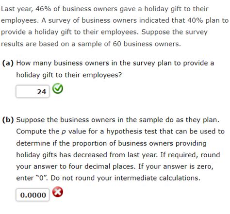 Solved Last Year 46 Of Business Owners Gave A Holiday Chegg