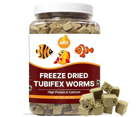 Boltz Freeze Dried Tubifex Worms Fish Food Gm For All Life Stages