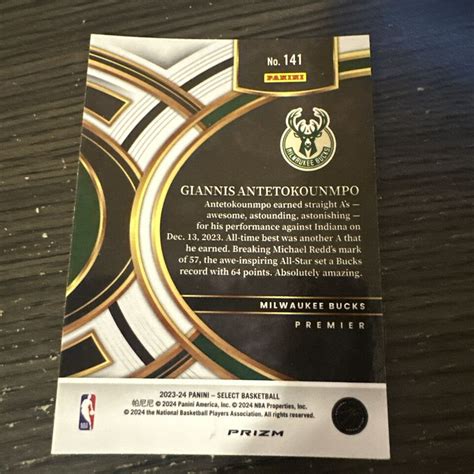 Select Nba Giannis Antetokounmpo Premier Level Blue Prizm