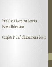 L Finish Mendelian Genetics And Design Experiment Pptx Finish Lab