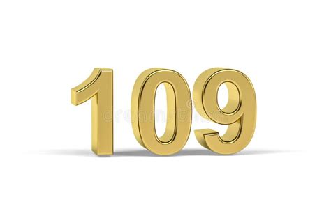 Golden 3d Number 109 Year 109 Isolated On White Background Stock