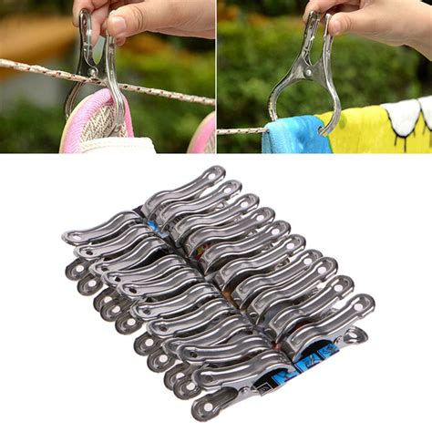 Pcs Stainless Steel Washing Line Clothes Pegs Hang Pins Clips