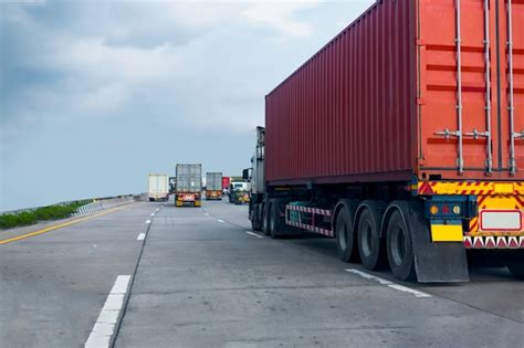 Premium Photo Truck On Highway Road With Red Container Logistic