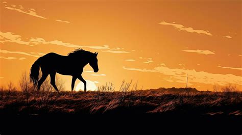 Horse silhouette amid sunset while grazing 27447137 Stock Photo at Vecteezy