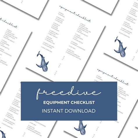 Freediving Equipment Checklist Instant Printable Pages Freediving ...