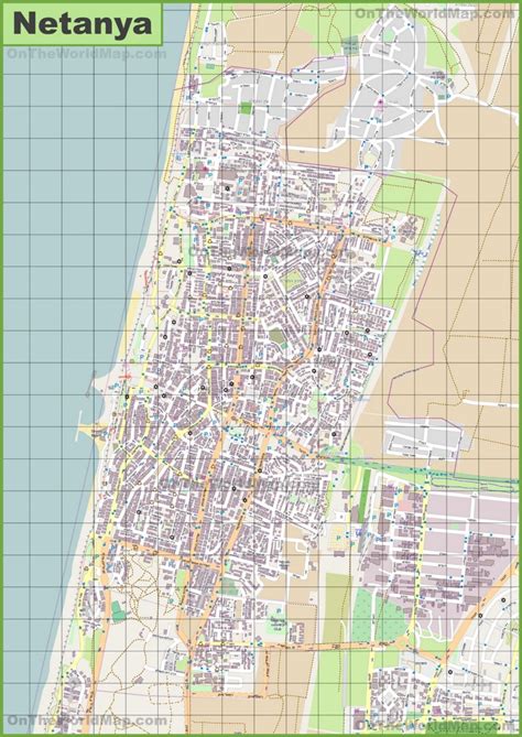 Large detailed map of Netanya - Ontheworldmap.com