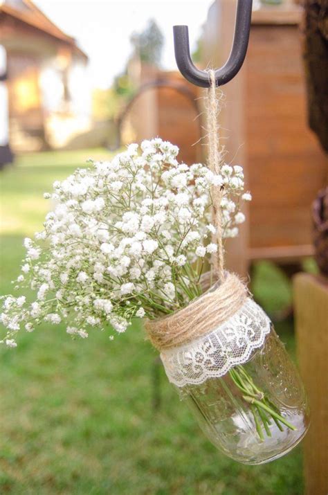 Hanging Mason Jar Vases Set Of Wedding Aisle Decor Rustic Wedding