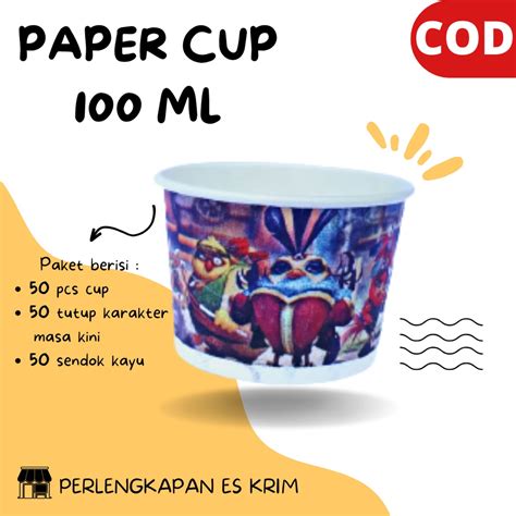 Jual CUP ICE CREAM UKURAN 100 ML CUP ICE CREAM PAPER BISNIS ES KRIM