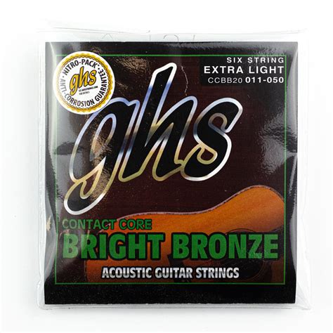 Ghs Contact Core Bright Bronze 80 20 Bronze 11 50 Acoustic Guitar Stri Strings Direct