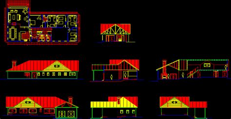 Single Storey Country House 2d Dwg Full Project For Autocad • Designs Cad