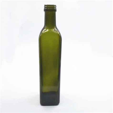 Ml Square Bottle Quadra Antique Green Olive Oil Glass Bottle China