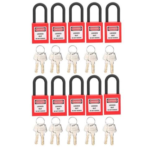 EJ life cadenas de sécurité 10 ensembles 38mm Lockout Lock