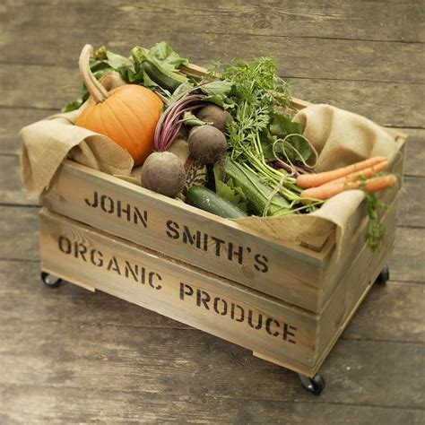 Personalised Vegetable Storage Crate Vegetable Crates Vegetable