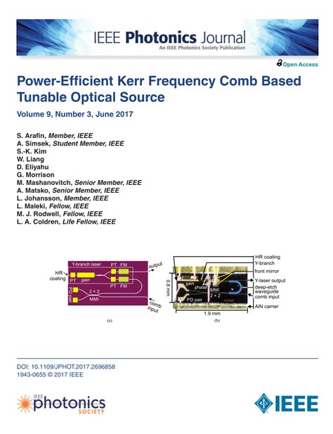 PDF Power Efficient Kerr Frequency Comb Based Tunable Optical Source