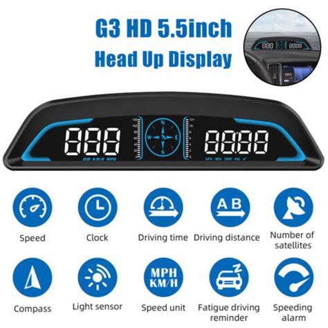 Voiture Hud Num Rique Gps Compteur De Vitesse Universel T Te Haut Hd