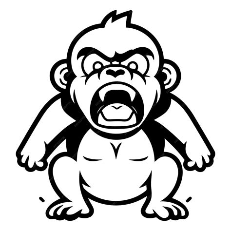 Premium Vector Angry Gorilla Cartoon Mascot Character Vector Illustration