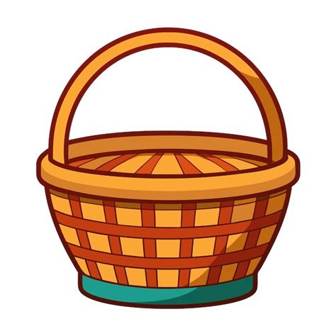 Wicker Basket Isolated Clipart Vector Art And Illustration Premium Ai