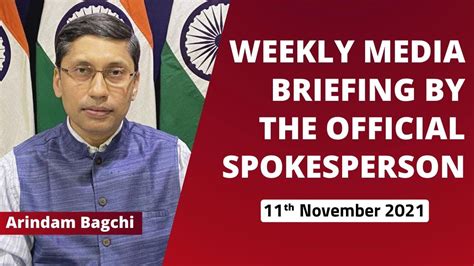 Weekly Media Briefing By The Official Spokesperson 11th Nov 2021