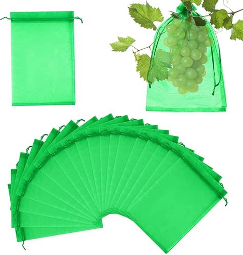 Vicloon Fruit Protection Bags 64pcs Fruit Netting Bags With Drawstring