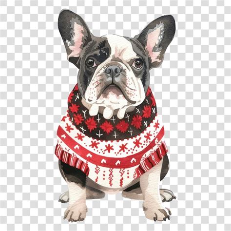 Png Festive French Bulldog Illustration Premium Ai Generated Psd