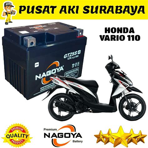 Jual AKI KERING VARIO 110 ACCU MF NAGOYA GTZ5S BEBAS PERAWATAN 12 VOLT