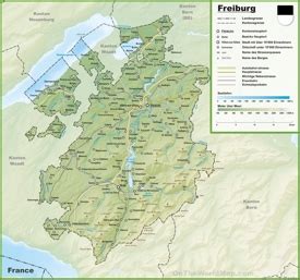 Canton of Fribourg Maps | Switzerland | Maps of Canton of Fribourg