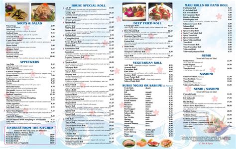 Menu - Sakura Sushi and Hibachi