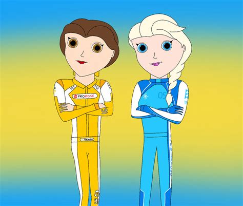 Belle And Elsa In Their Speedstorm Suits By Robsondoodle On Deviantart