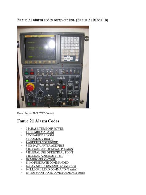 Pdf Fanuc 21 Alarm Codes Complete List Dokumen Tips